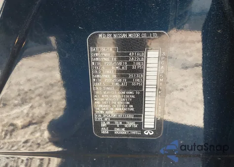 2019 Infiniti Qx50 Essential z USA, uszkodzony, nr VIN 3PCAJ5M11KF113302